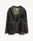 Denim Block Print Blazer view 1