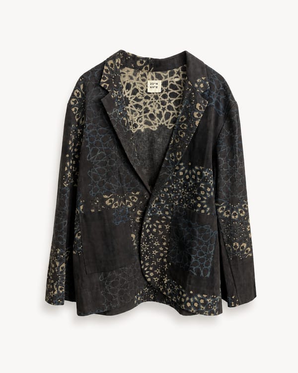 23 N.69 E — Denim Block Print Blazer