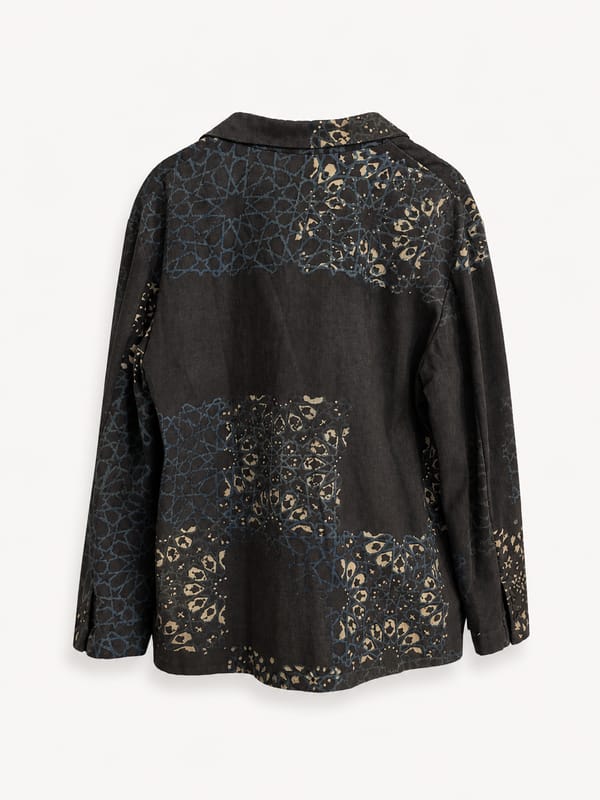 23 N.69 E — Denim Block Print Blazer