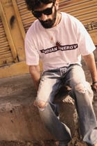 "INDIAN ENERGY" White Half Sleeve Teeshirt view 2