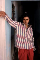 Hand-Blocked Stripe Linen Summer Shirt view 3