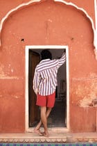Hand-Blocked Stripe Linen Summer Shirt view 4