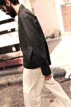 Black Poplin Logo Overshirt view 4