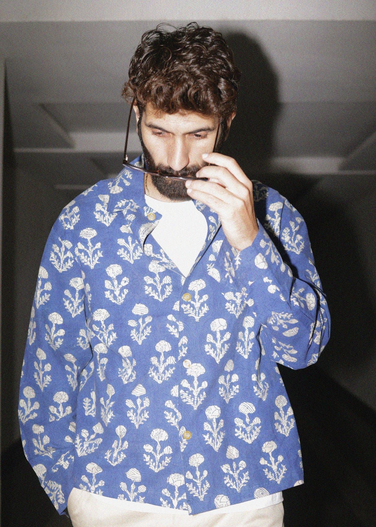 Indigo Block Printed Shacket - image 1