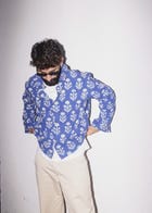 Indigo Block Printed Shacket view 2