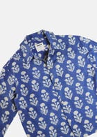 Indigo Block Printed Shacket view 4