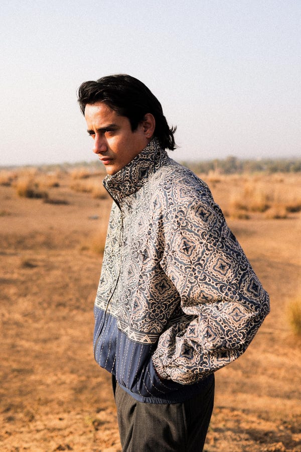 Aakartaro — Bagru Kantha Handcrafted Track Jacket
