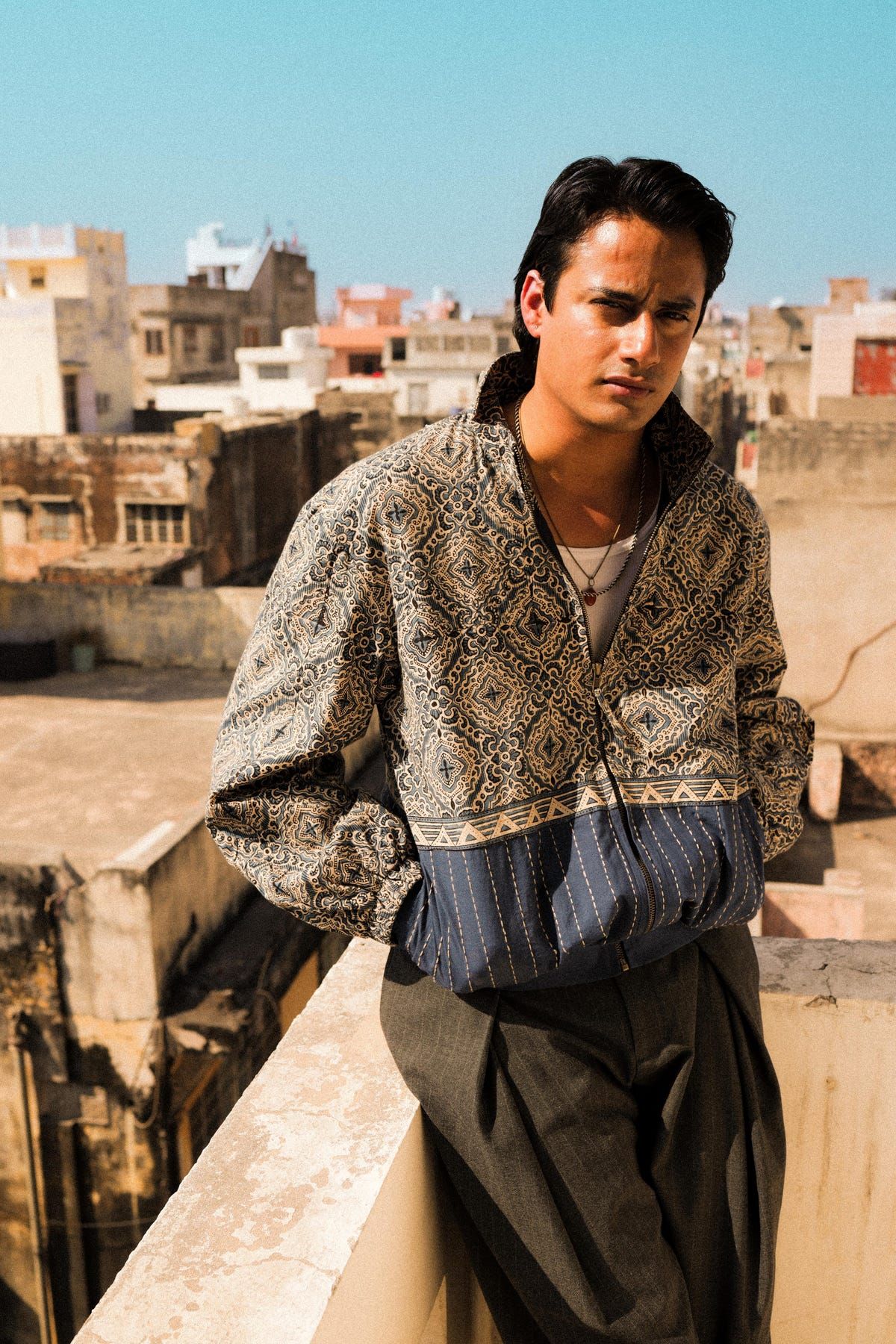 Bagru Kantha Handcrafted Track Jacket - image 3