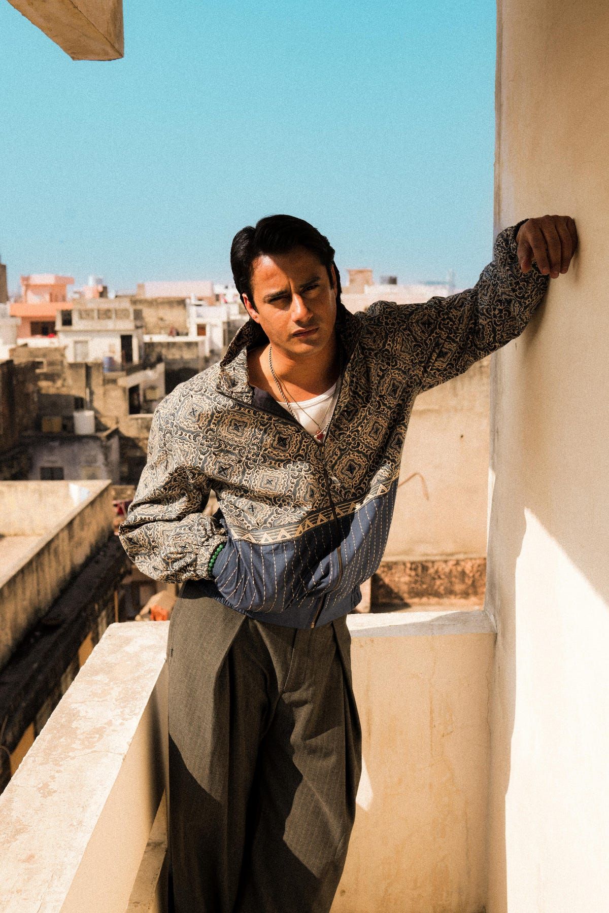 Bagru Kantha Handcrafted Track Jacket - image 4