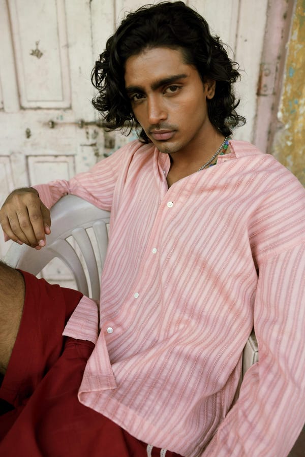 Aakartaro — Clay Pink Dobby Shirt