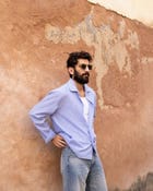 Blue Pinstripe Resort Shirt view 1