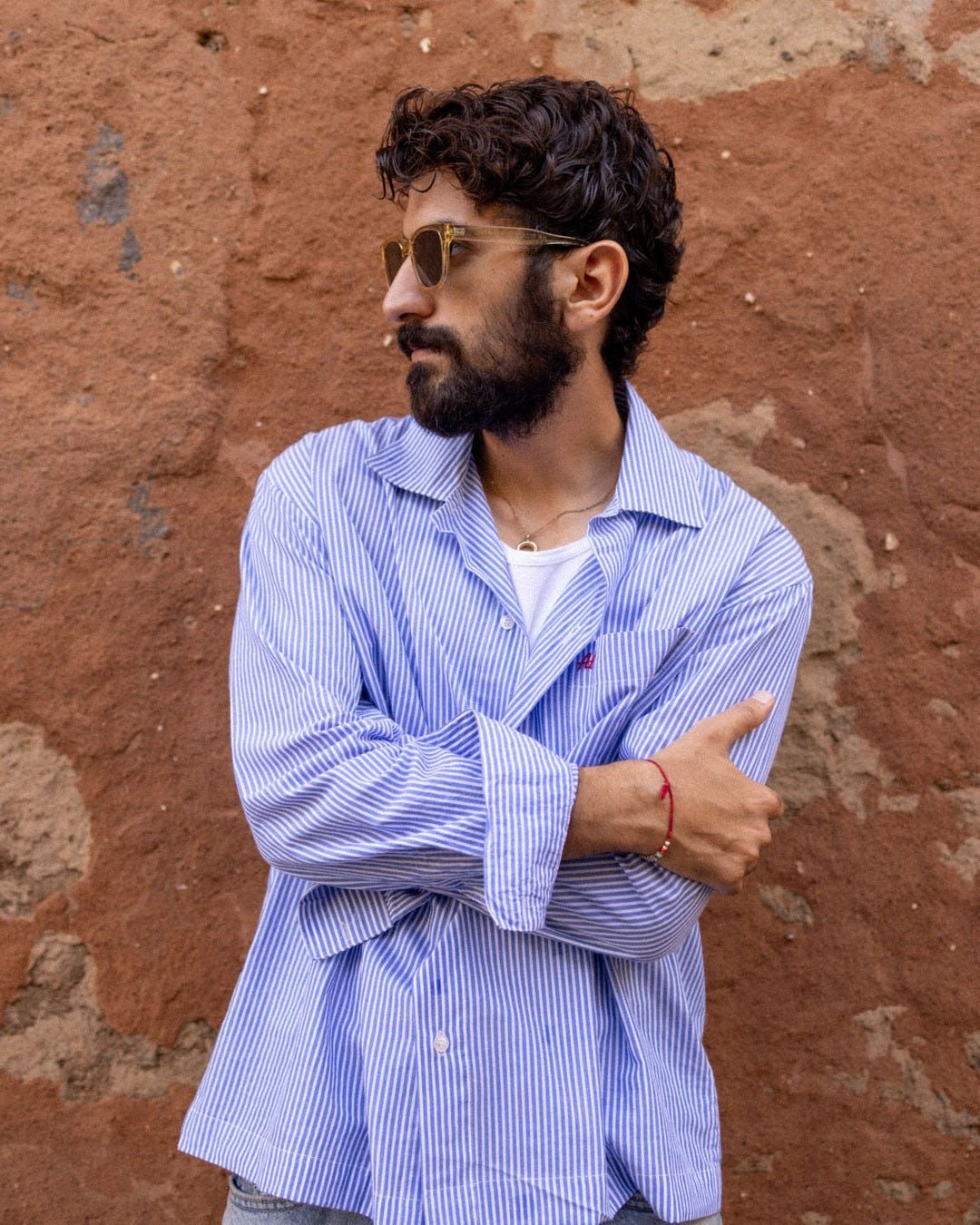 Blue Pinstripe Resort Shirt - image 2
