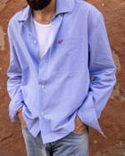Blue Pinstripe Resort Shirt view 4