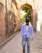 Blue Pinstripe Resort Shirt view 5