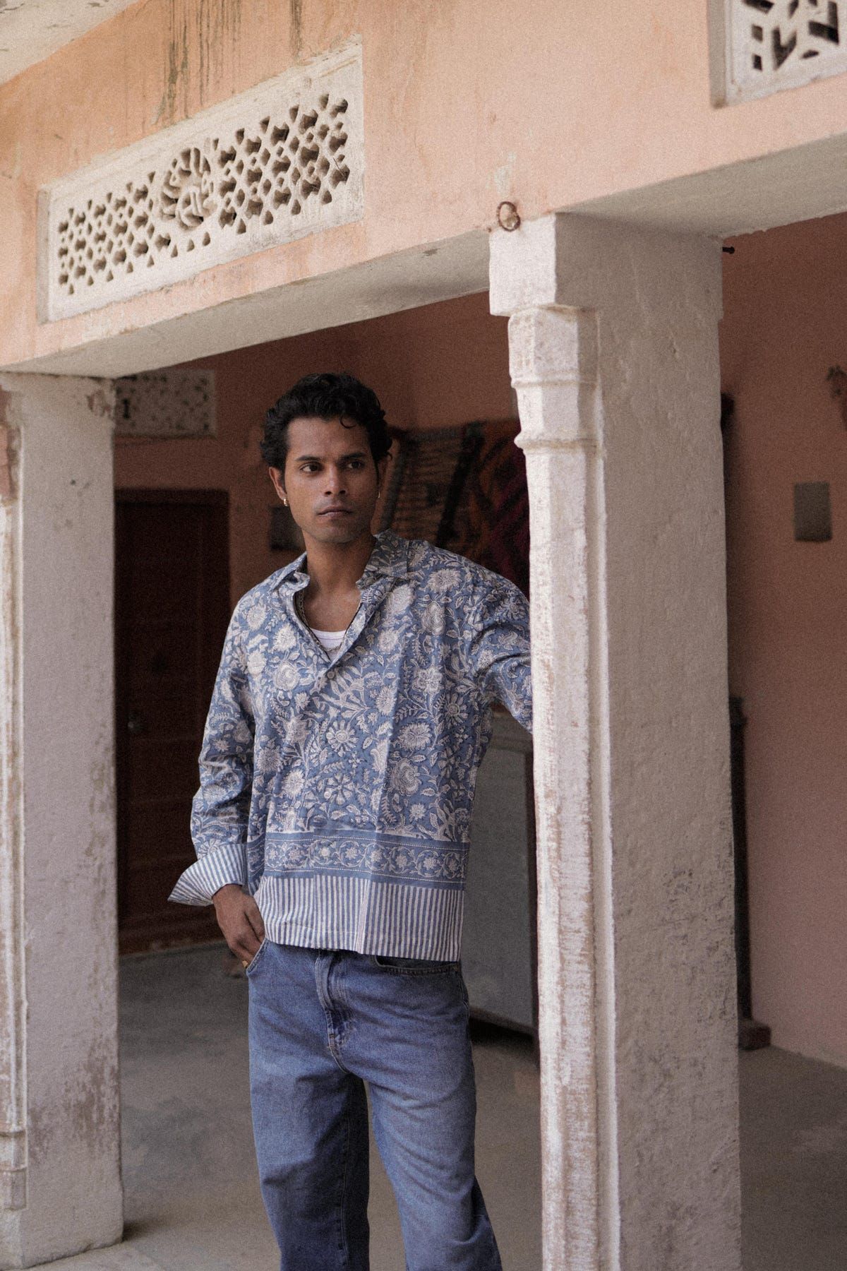 Blue Sanganer Hand-Blocked Shirt - image 3
