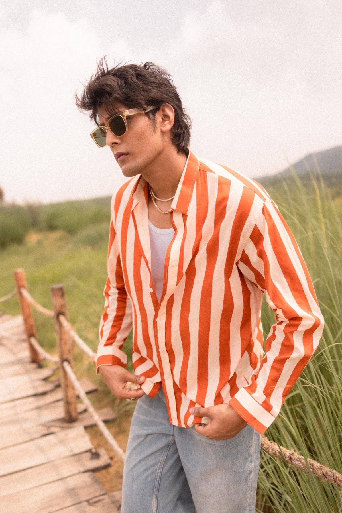 Rust Stripe Summer Shirt - image 4