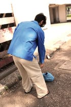 Blue Poplin Logo Overshirt view 3