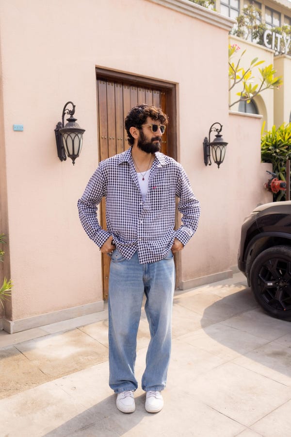 Aakartaro — Black and White Check Shirt