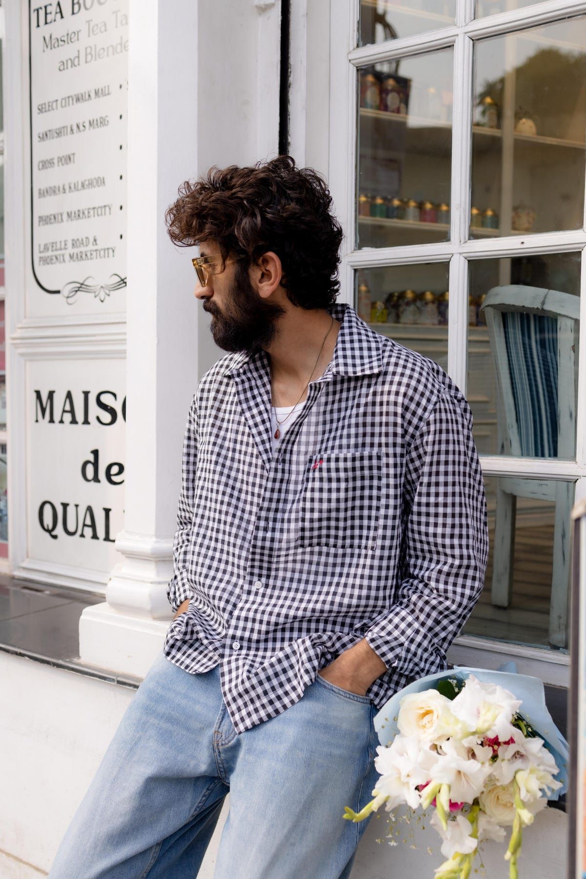 Black and White Check Shirt - image 3