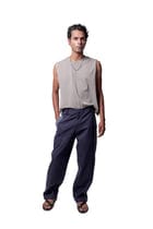 Blue Embroidered Pants view 4