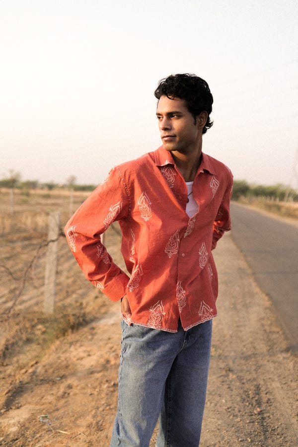 Aakartaro — Rust Pink Jaipur Shirt