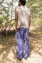Blue Hand-Blocked Summer Pants view 2