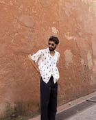 Off White Dobby Printed Shirt view 3