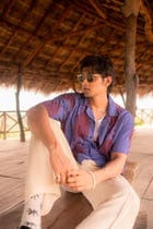 Blue Purple Printed Resort Shirt view 1