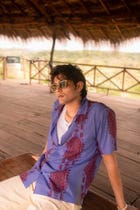 Blue Purple Printed Resort Shirt view 2