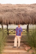 Blue Purple Printed Resort Shirt view 5