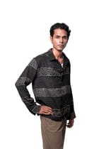 Black Hand-Blocked Panel Shirt view 4