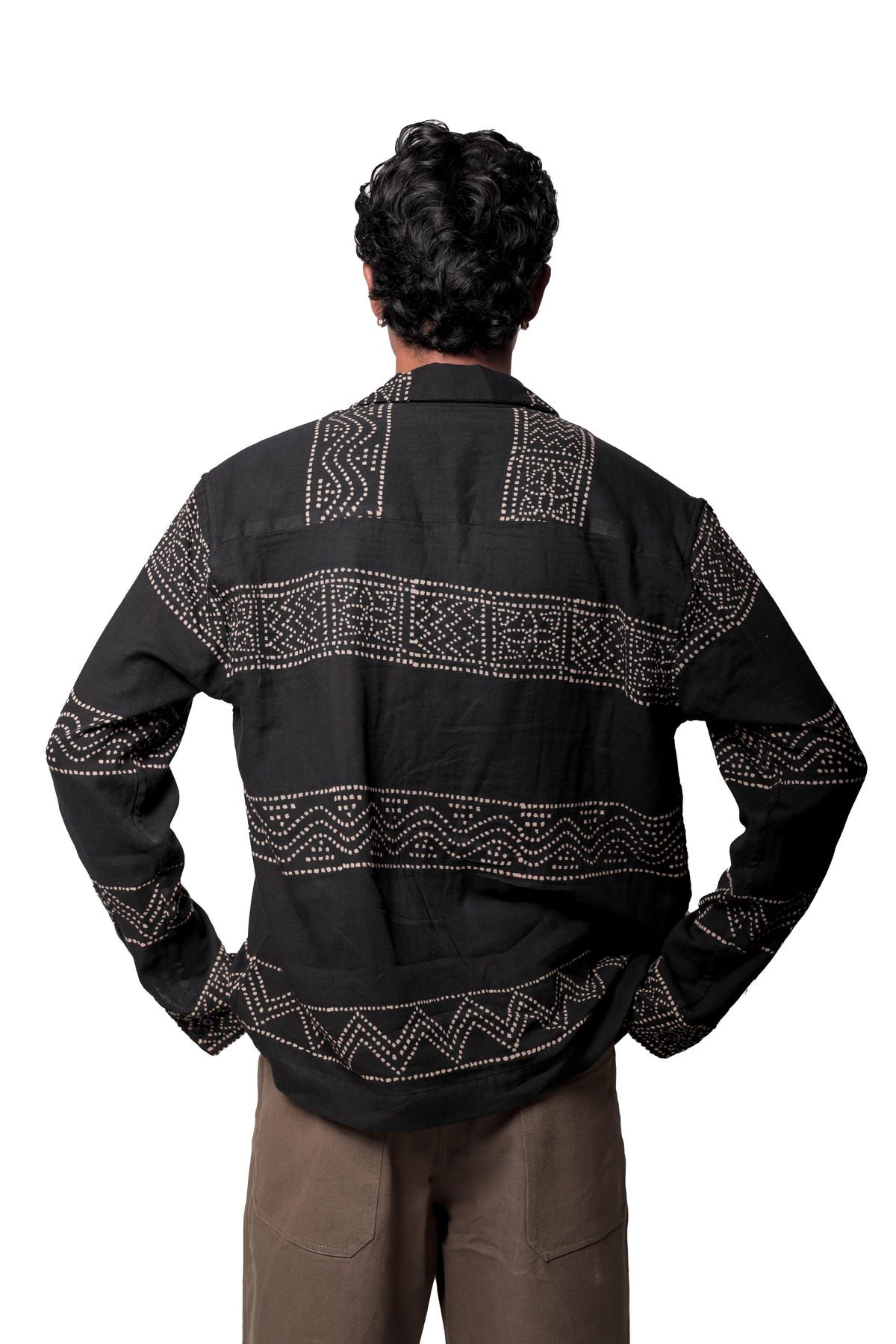 Black Hand-Blocked Panel Shirt - image 5