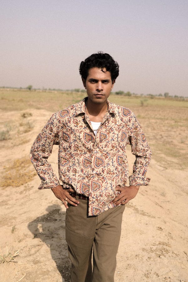 Aakartaro — Bagru Hand-Blocked Jaal Summer Shirt