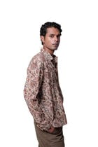 Bagru Hand-Blocked Jaal Summer Shirt view 5