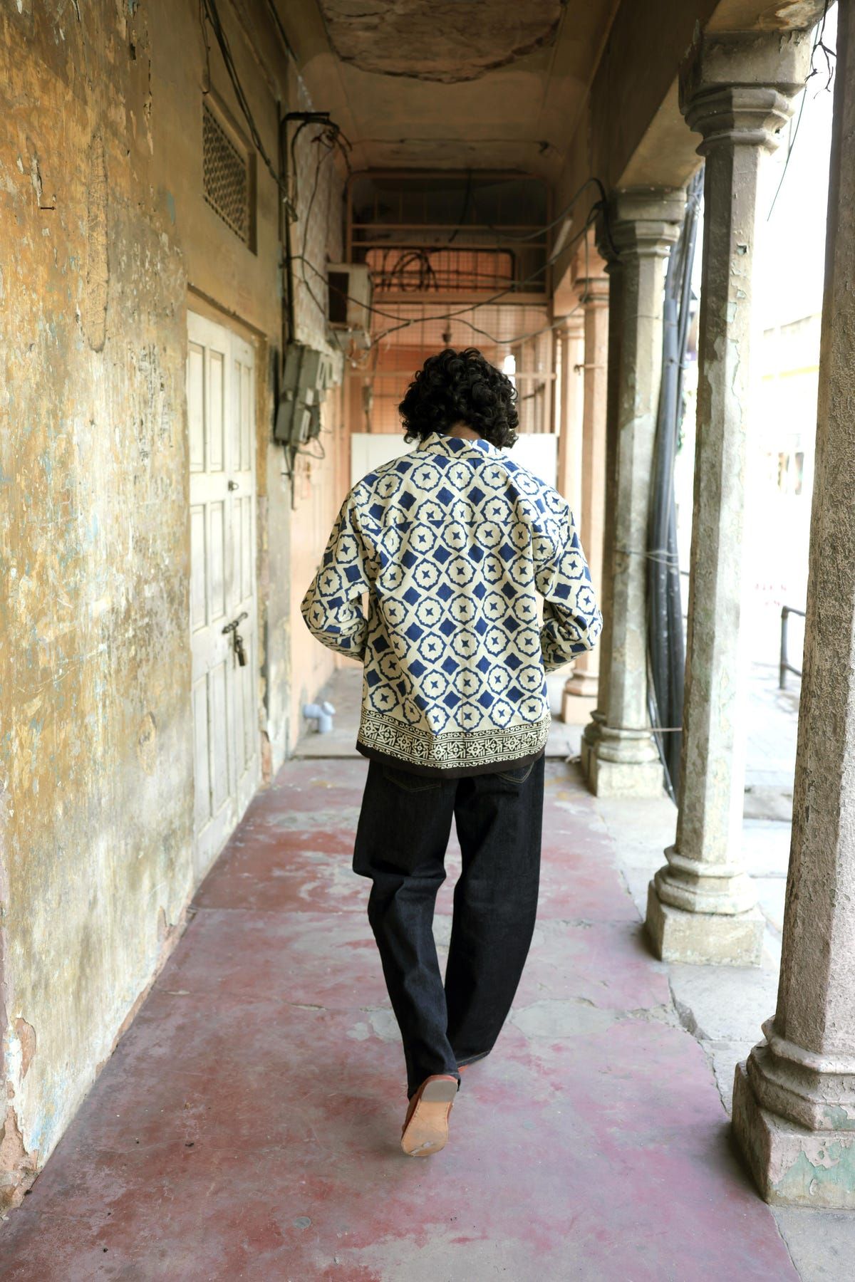 Blue Bagru Hand-Blocked Summer Shirt - image 5