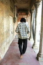 Blue Bagru Hand-Blocked Summer Shirt view 5