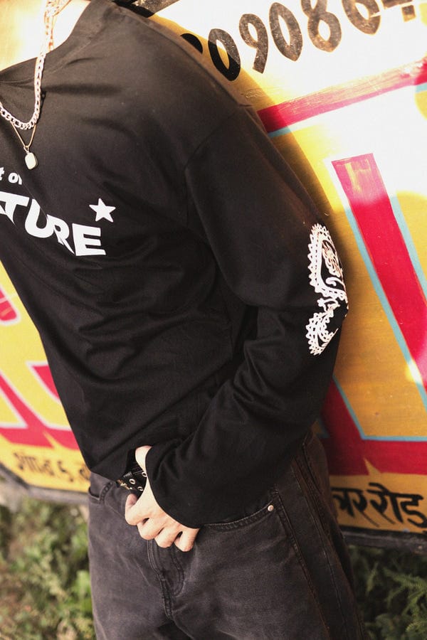 Aakartaro — "CULTURE" Black Full Sleeve Teeshirt