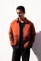 Rust Jaal Hand-Blocked Quilt Jacket view 2
