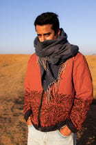Rust Jaal Hand-Blocked Quilt Jacket view 5