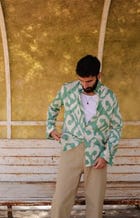 Sage Ikat Summer Shirt view 1