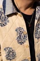 Beige Paisley Hand-Blocked Quilt Jacket view 4