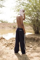 Navy Embroidered Pants view 5