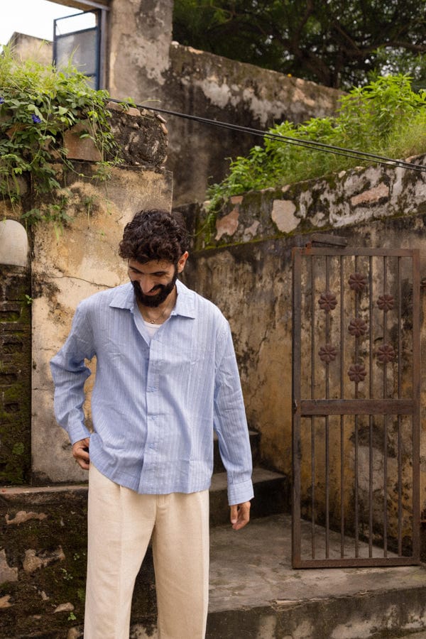 Aakartaro — Soft Blue Dobby Resort Shirt