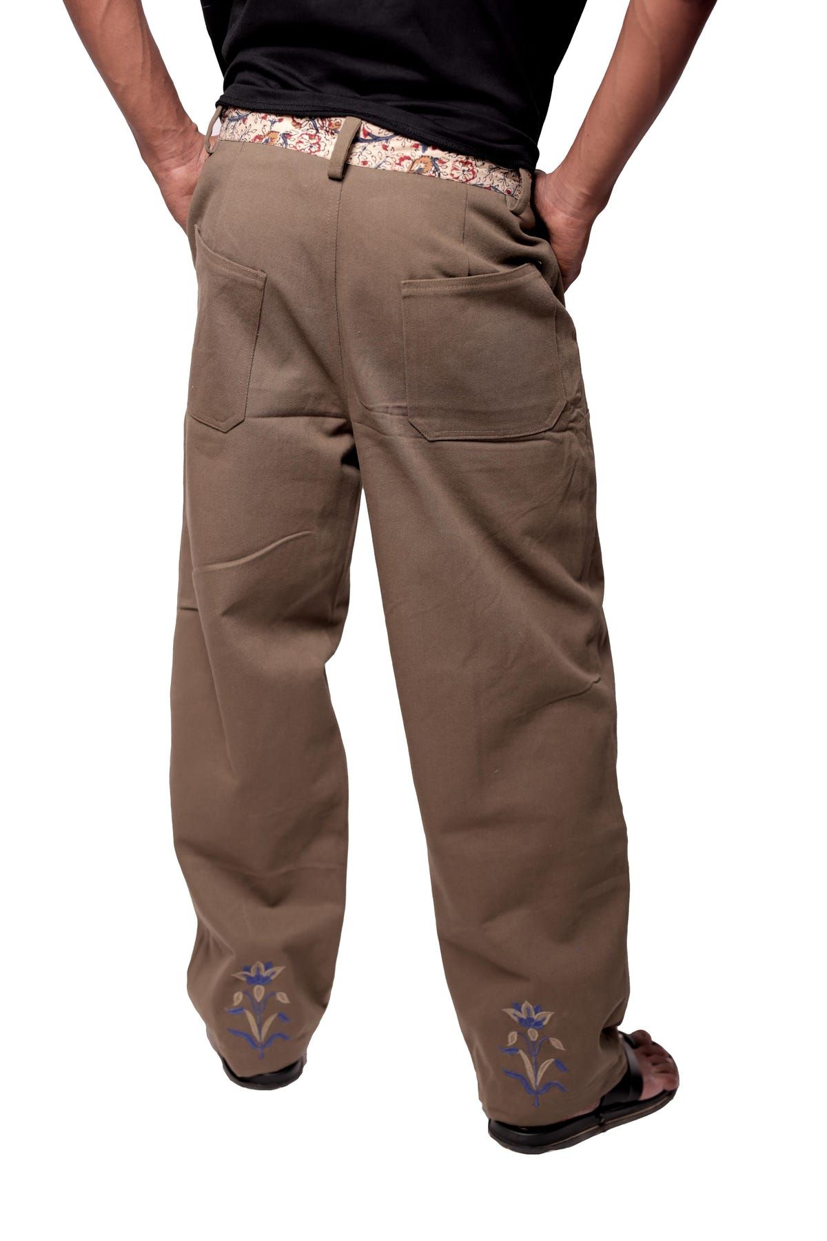 Olive Embroidered Pants - image 5