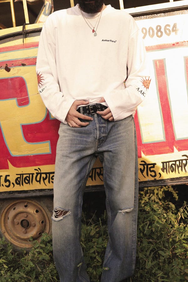 Aakartaro — "CULTURE" White Full Sleeve Teeshirt