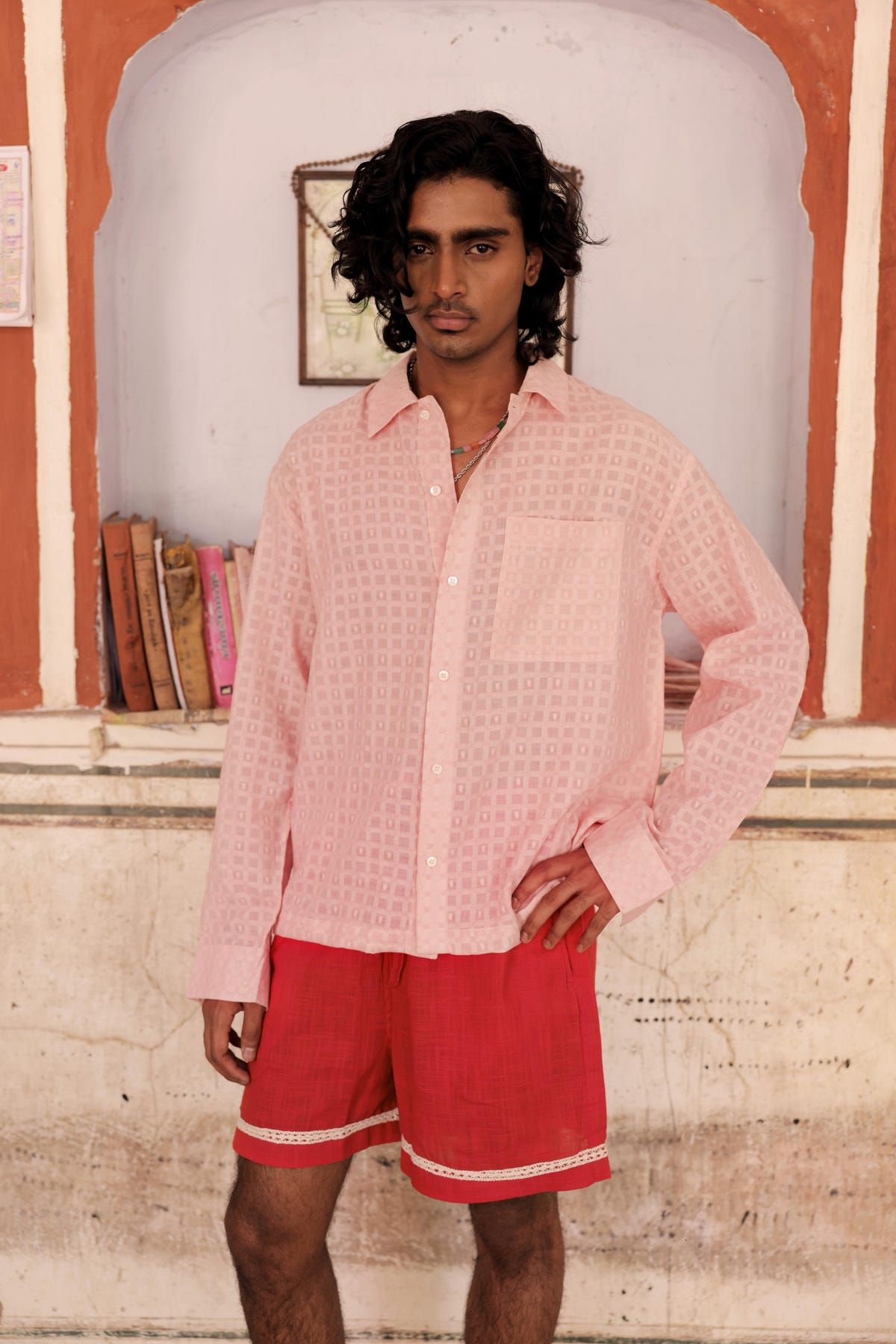 Summer Pink Dobby Shirt - image 1