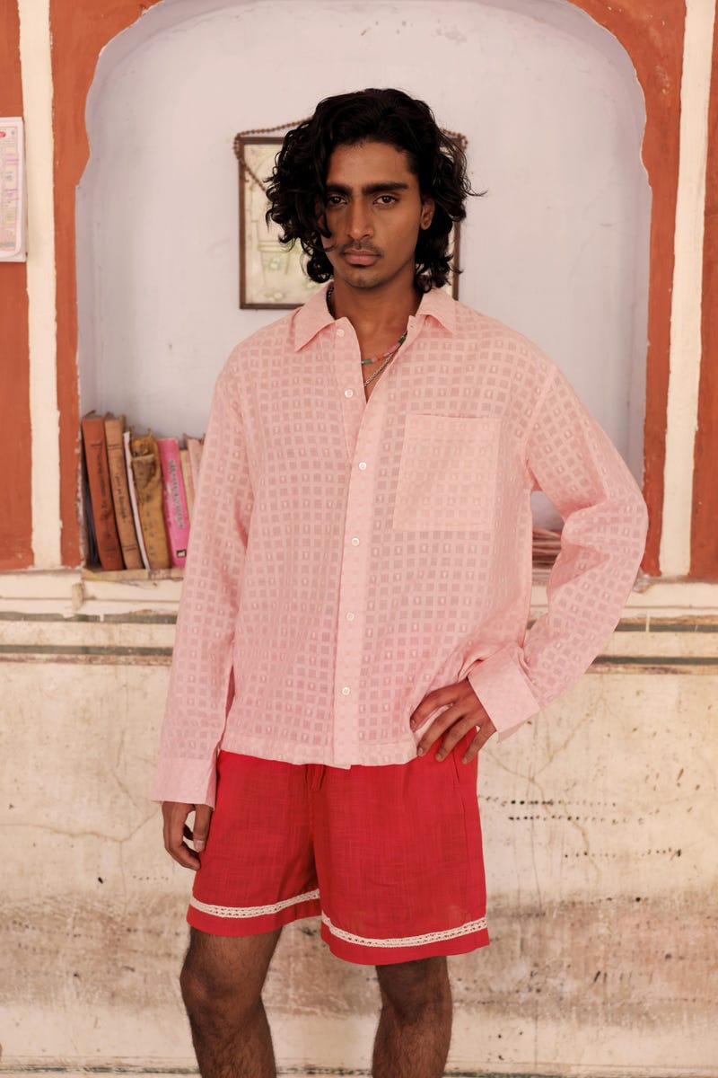 Summer Pink Dobby Shirt