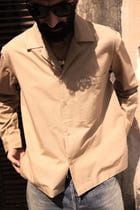 Khakhi Poplin Logo Overshirt view 1