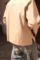 Khakhi Poplin Logo Overshirt view 3
