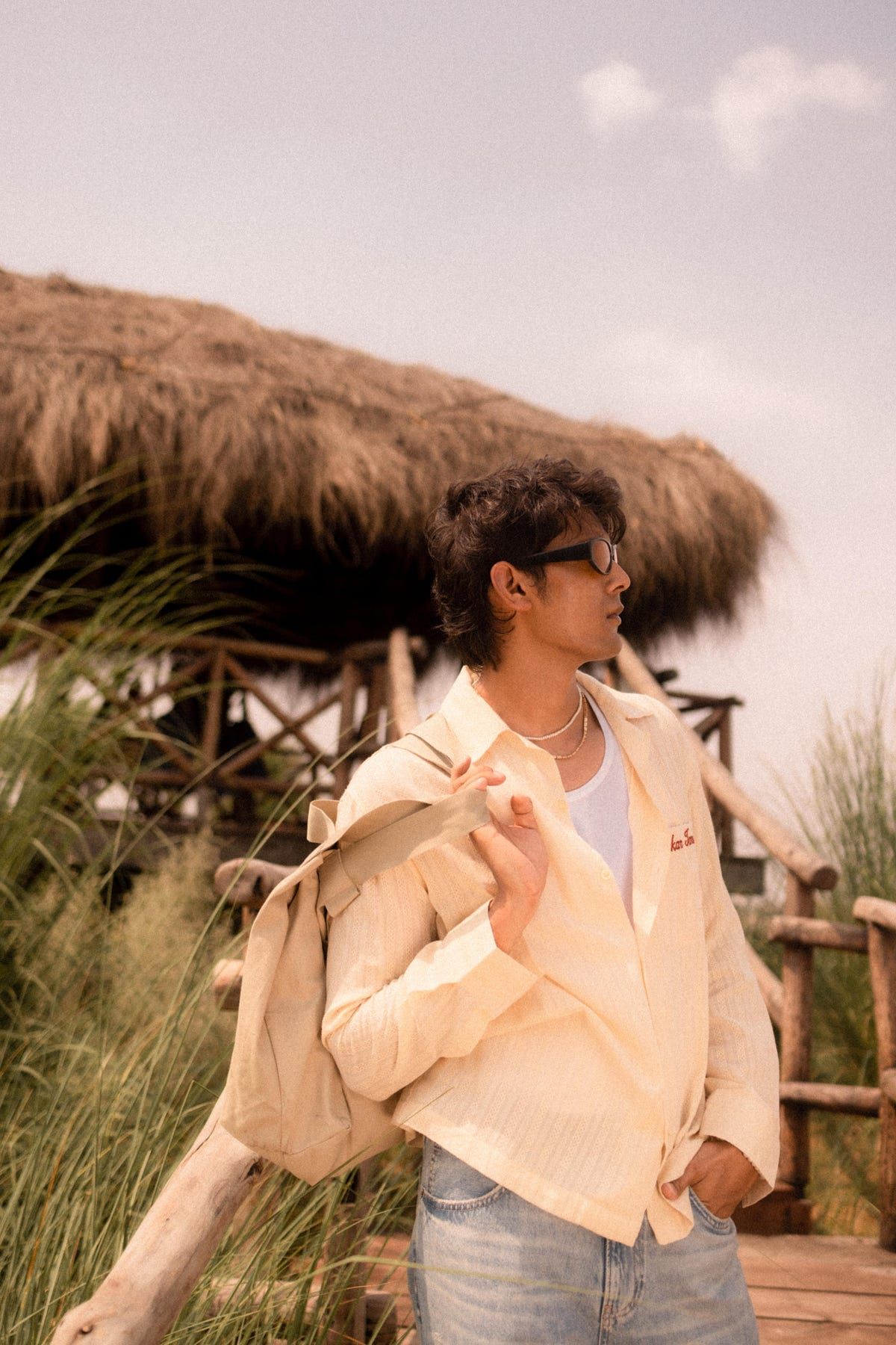 Beige Dobby Resort Shirt - image 2